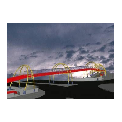 puente peatonal en 3d max