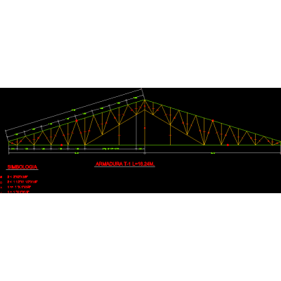 Estructura para techo de 16.24 metros