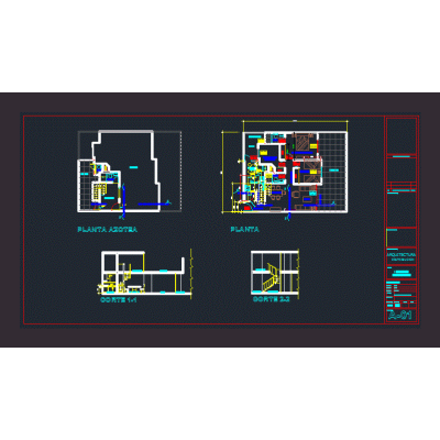 Plano Completo de Departamento con Escalera