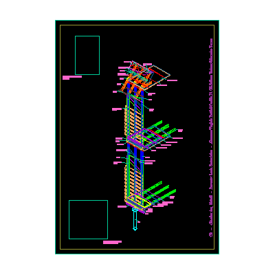 Dettaglio 3d di un taglio attraverso una parete con telaio in acciaio. dalla base al soffitto