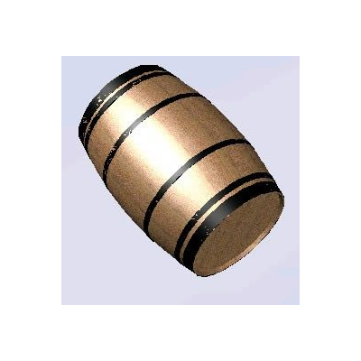 Barril de carvalho em 3D