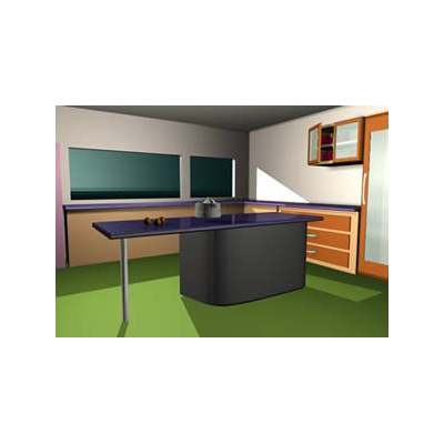 Cocina con electrodomesticos y materiales