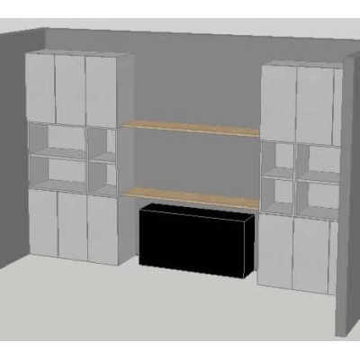 Mueble biblioteca 3d