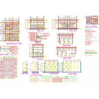 Plano constructivo de baños