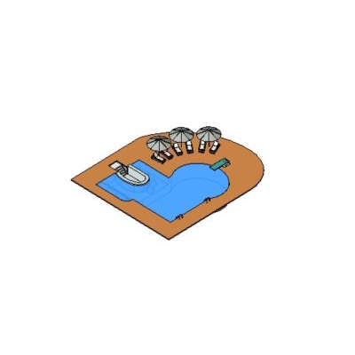 Piscina en l
