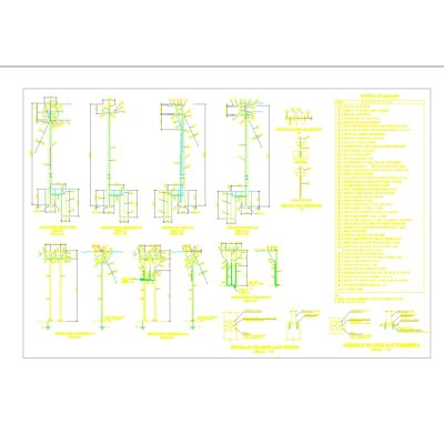Structures of types of reinforcement of 10kv poles