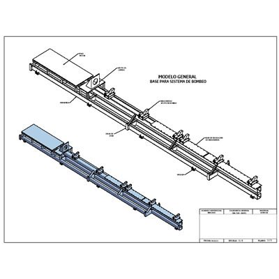 Détails de construction pour benne de pompe linéaire