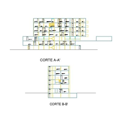 Corte de Edificio Multifamiliar de Seis Niveles