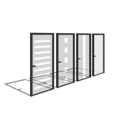 Puerta de vidrio 3d lista para renderizar