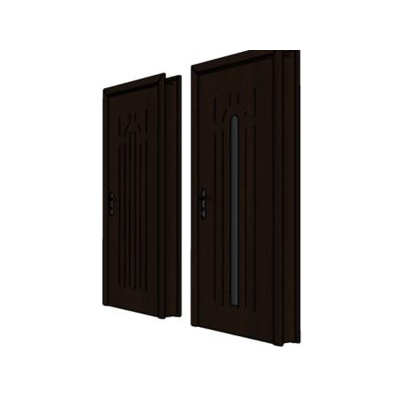 Puerta 3d en madera lista para renderizar