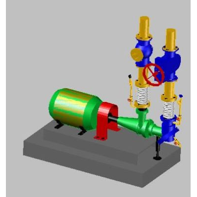 Pompe à eau avec détails 3d