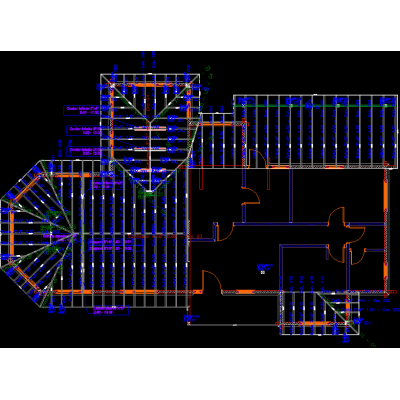Single-family house roof structure