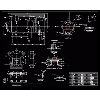 Tanque horizontal com lista de bicos