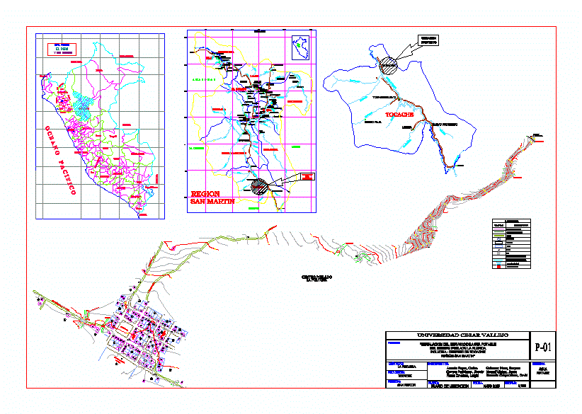 Plano de localização para sistema de água potável