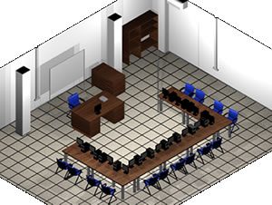 Training classroom - 3d model -