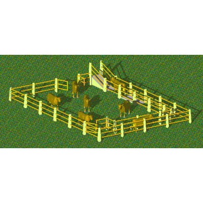 Toril para ganado 3d
