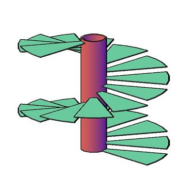 Escaleras en forma de caracol 3d