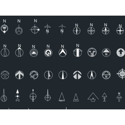 Simbolos de nortes magneticos para autocad 3dm