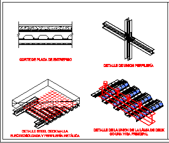 Detalhe de losacero em estrutura metálica