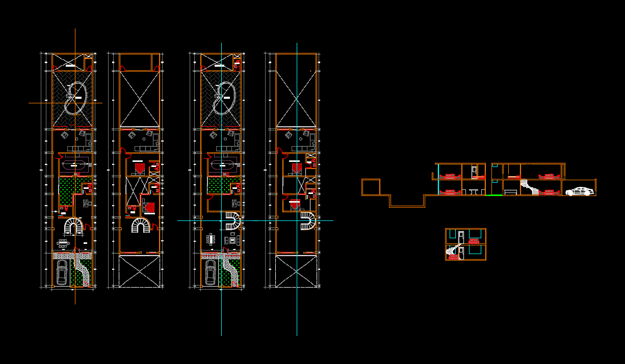 7 x 40 Haus in 2D