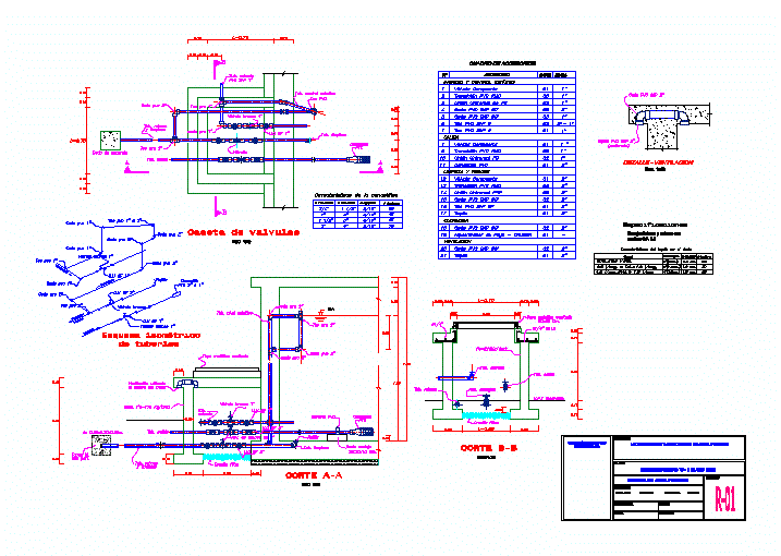 Complete plan of 15m3 reservoir