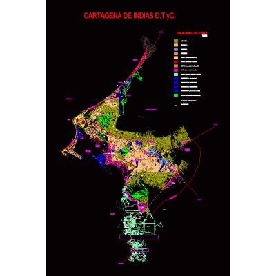 Plano demografico cartagena de indias colombia