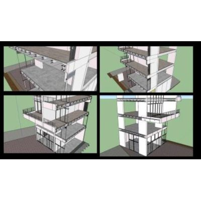 Seccion 3d edificio vivienda