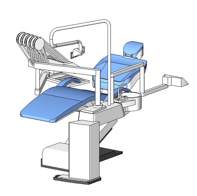 Dentist chair with instruments