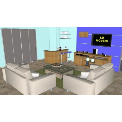 Sala bar 3d  .