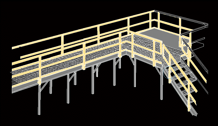 Poltruded fiber railing isometric