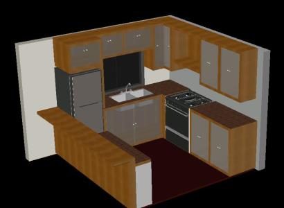 3D kleine Küchen