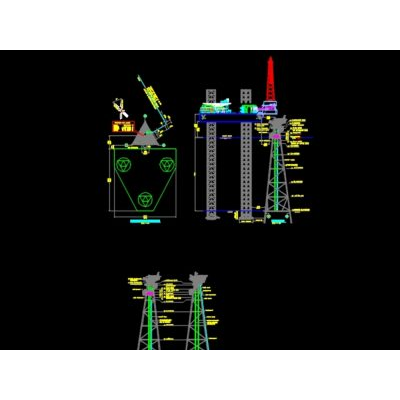 Disposicion general de la chaqueta offshore