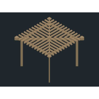 Geometric Wooden Pergola