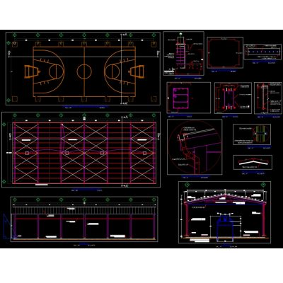 Librería CAD | Bloques CAD Gratis Archivos DWG y Objetos BIM 27 Techado Metálico con Montenes Tipo C Compuestos