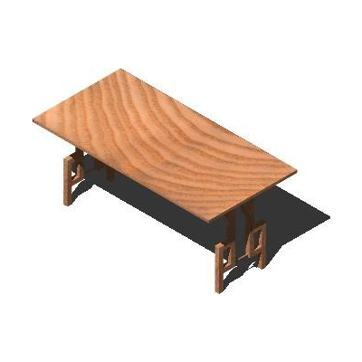 3D Minimalist Wooden Table