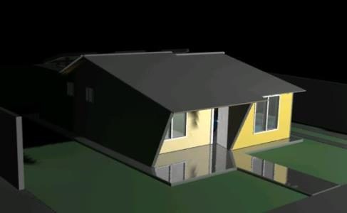 Casa con celdas solares