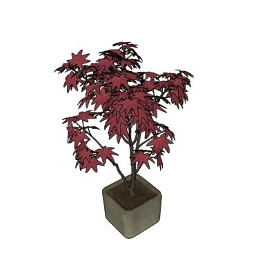 Planta con maseta para sketchup roja
