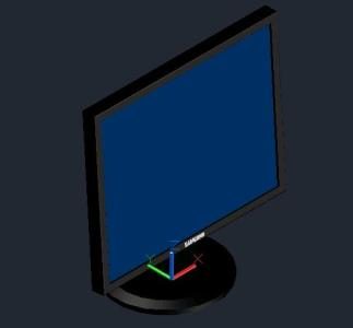 monitor plano de computador 3d