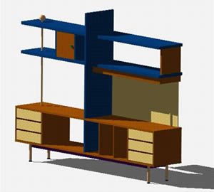 Mueble multiuso - modular - estanteria 3d