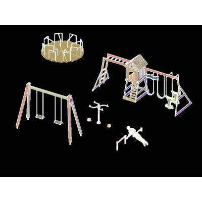 Pack de juegos infantiles para parque recreacional