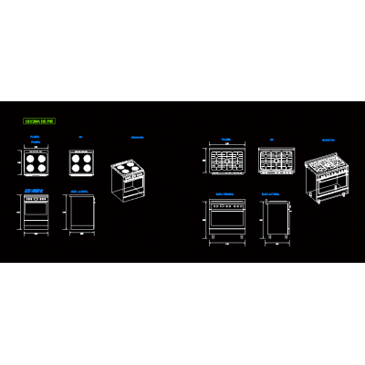 Bloques de cocinas 2d y 3d