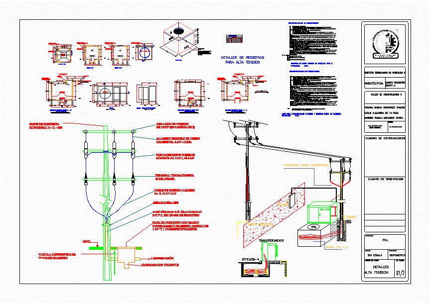 High voltage details (register; pole)