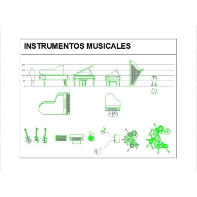 Bloques autocad de instrumentos musicales