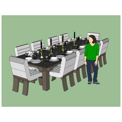 Elegant 10-Chair Dining Room