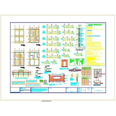 Plano estructural sismoresistente vivienda 3 niveles