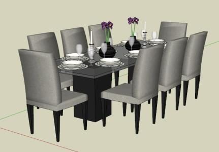 Dining table in 3d sketchup