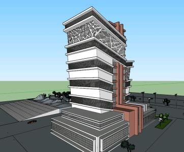 3D-Geschäftsgebäude