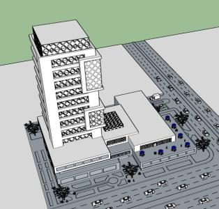 3D-Geschäftsgebäude