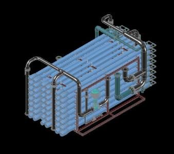 Reverse osmosis skid for seawater treatment