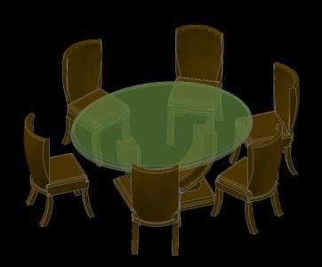 Table et chaises de salle à manger 3D